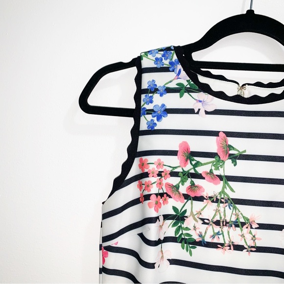 Tommy Hilfiger Women's Striped Floral-Print Sheath Dress Size 8 - Picture 3 of 5